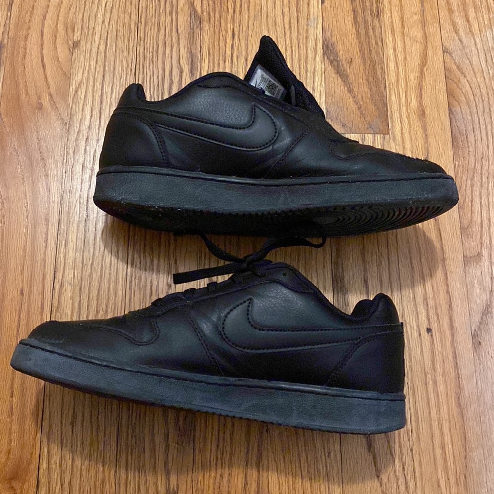 Nike Men's Ebernon Low Sneakers AQ1775, Black Leather Retro-style size 8